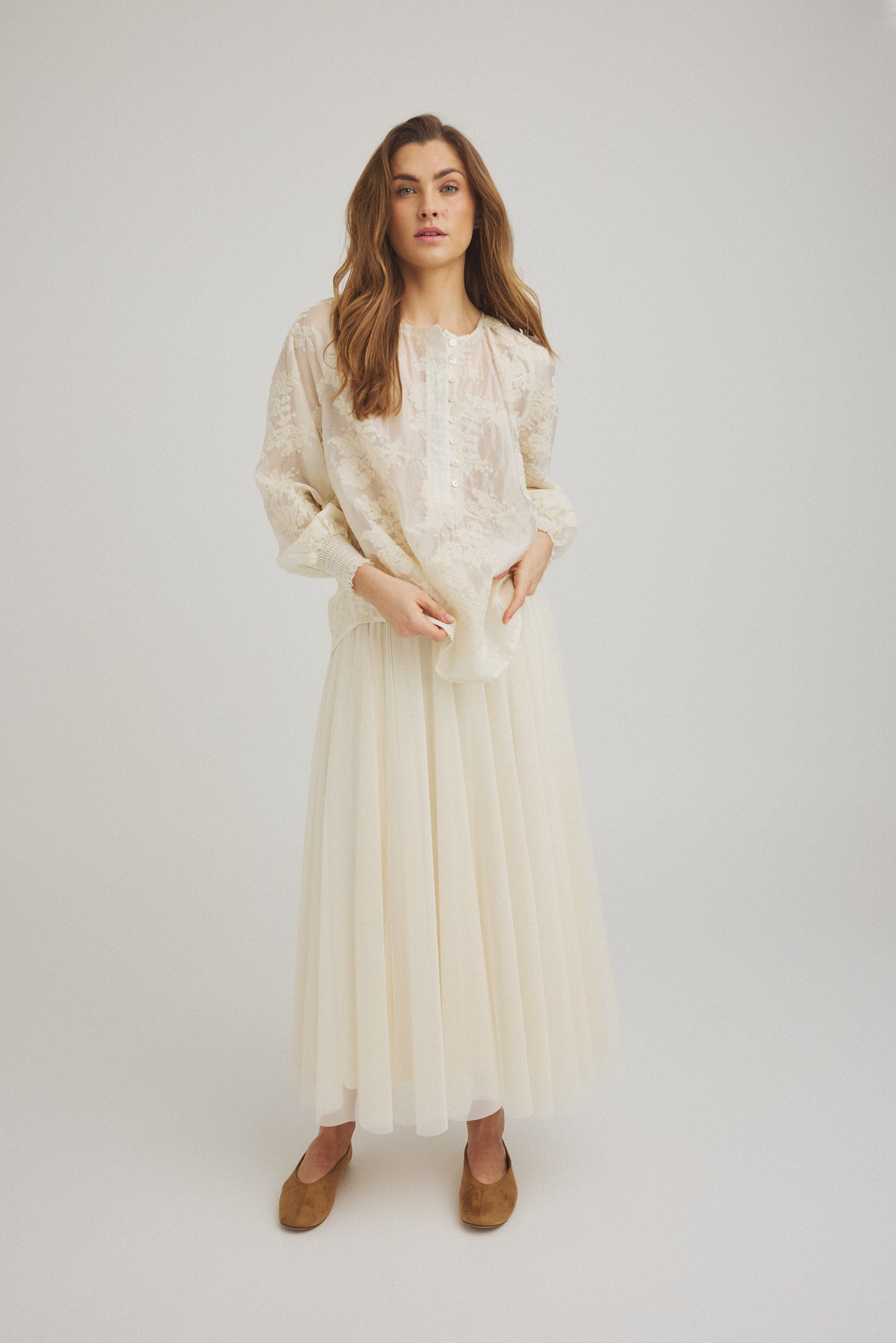 LUXZUZ // ONE TWO Tullia Skirt Skirt 741 Ecru