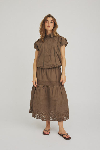 LUXZUZ // ONE TWO Vaike Skirt Skirt Army Green 6330