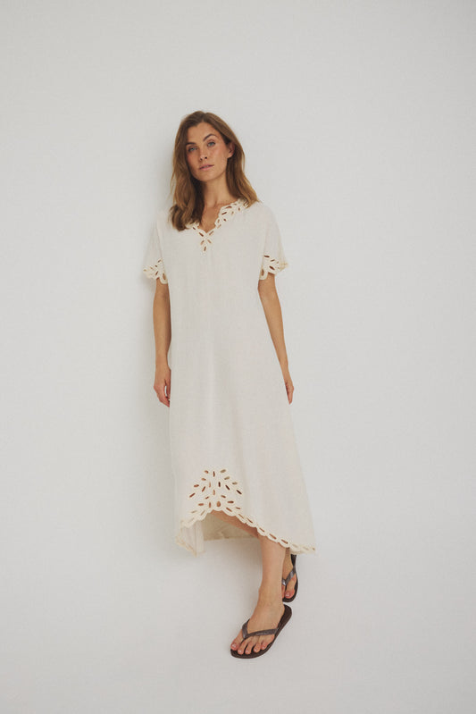 eleta linen dress Aritzia Wilfred Women's Eleta Linen Maxi Dress in White