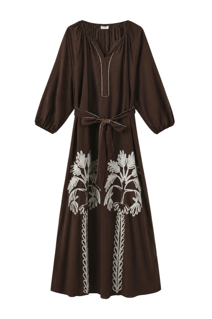 LUXZUZ // ONE TWO Varinka Dress Dress Dark Brown 7090