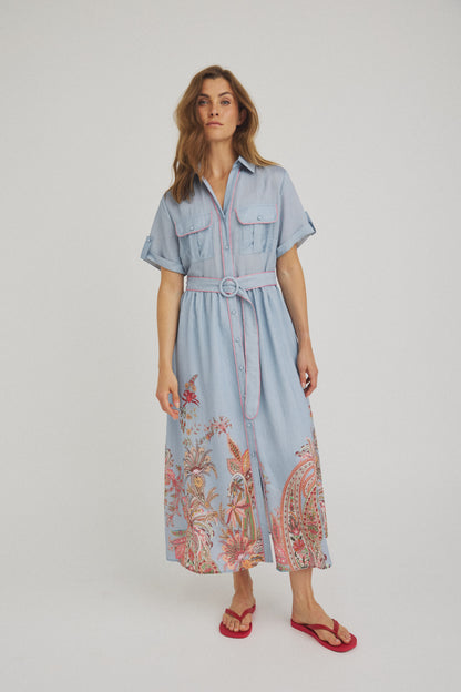LUXZUZ // ONE TWO Vibe Dress Dress Faded Blue 5019