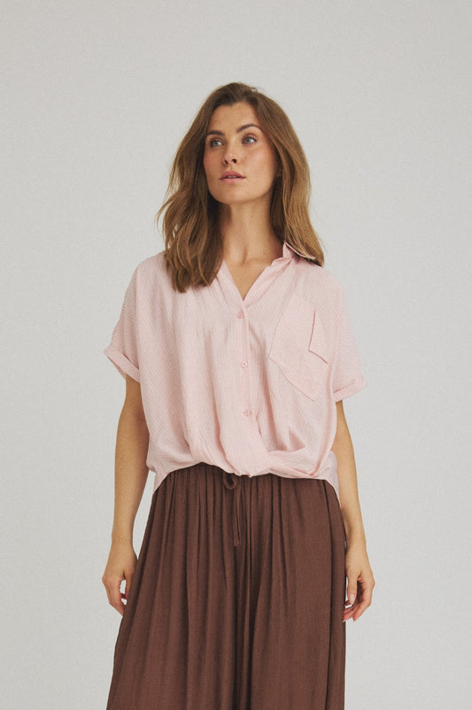 LUXZUZ // ONE TWO Viben Shirt Shirt Faded Pink 3054