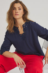 Vicha Blouse - Dark Blue