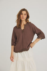 Vicha Blouse - Dark Brown