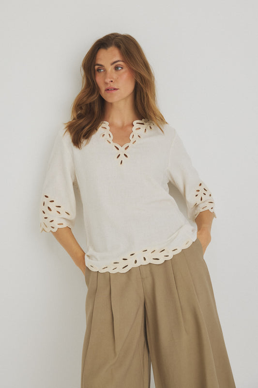 LUXZUZ // ONE TWO Vicha Blouse Blouse Off White 7038