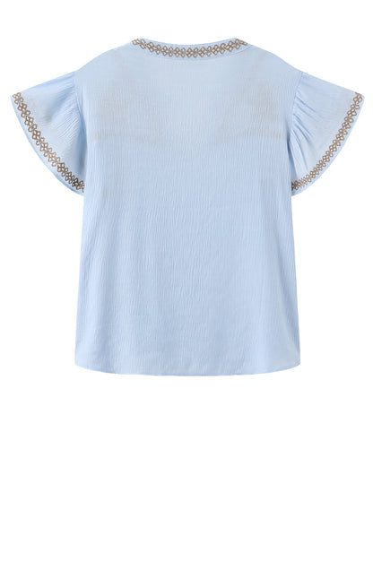LUXZUZ // ONE TWO Vika Blouse Blouse Light Blue 5010