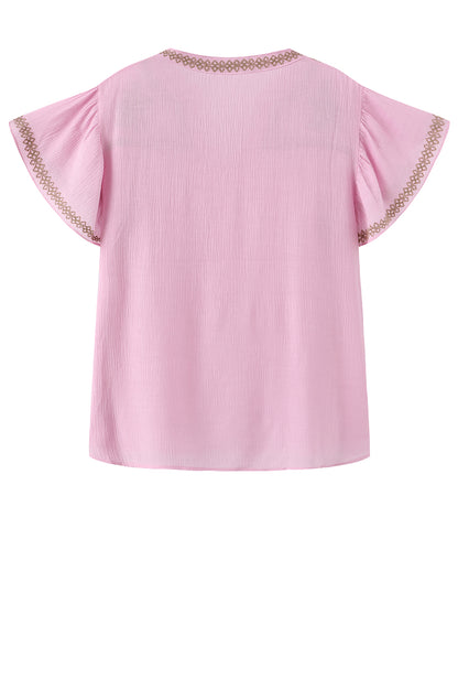 LUXZUZ // ONE TWO Vika Blouse Blouse Light Pink 3005