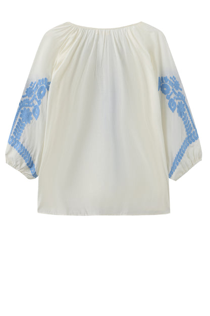 LUXZUZ // ONE TWO Viktoria Blouse Blouse Blue 5001