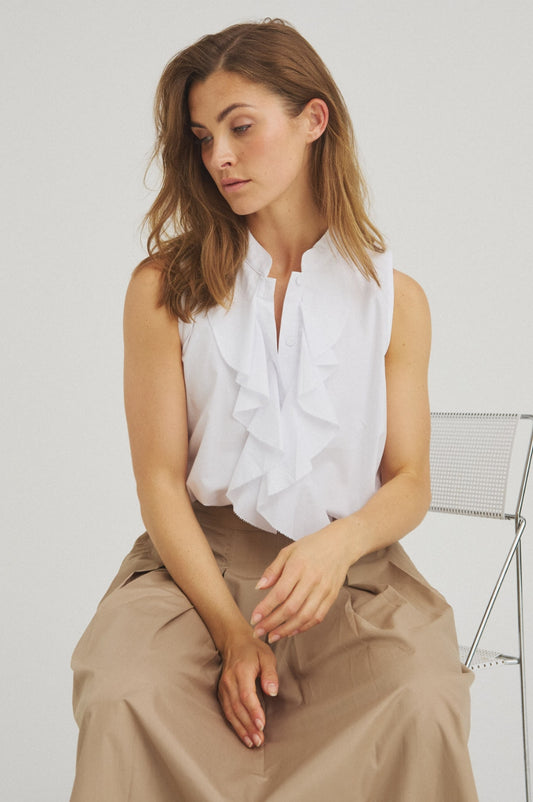 LUXZUZ // ONE TWO Vilhelma top Top White 9001