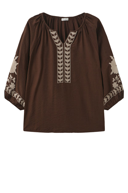 LUXZUZ // ONE TWO Vina Blouse Blouse Dark Brown 7090