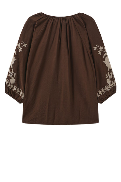 LUXZUZ // ONE TWO Vina Blouse Blouse Dark Brown 7090