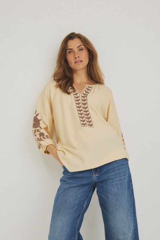 LUXZUZ // ONE TWO Vina Blouse Blouse Soft Yellow 1029