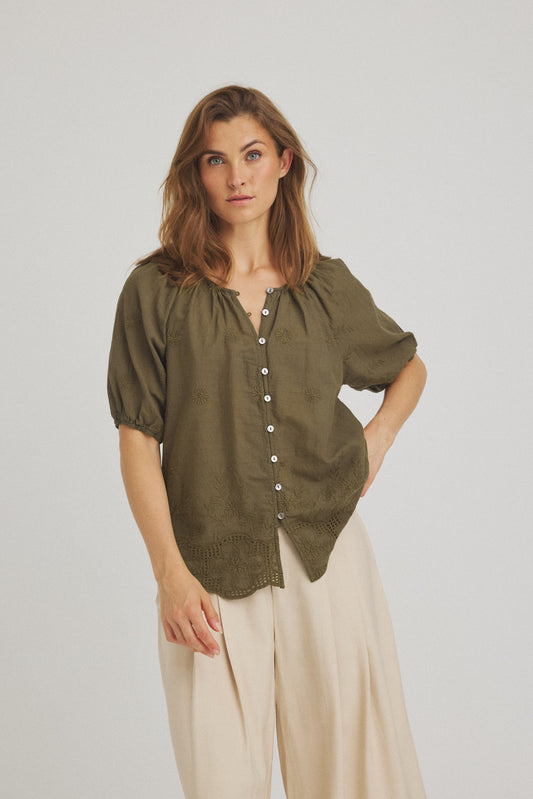 LUXZUZ // ONE TWO Vira Shirt Shirt Army Green 6330