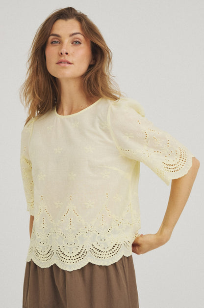 LUXZUZ // ONE TWO Virginia Blouse Blouse Soft Yellow 1029