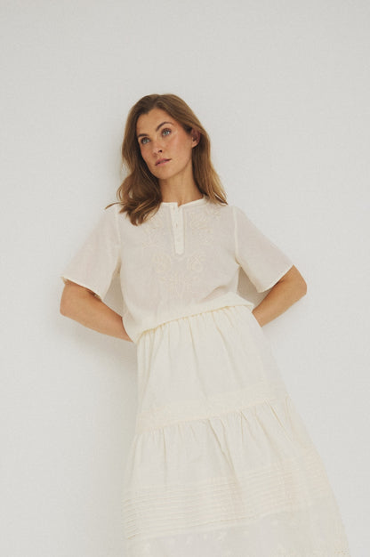 LUXZUZ // ONE TWO Viva Blouse Blouse Off White 7038