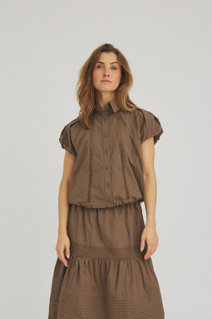 LUXZUZ // ONE TWO Vivette Shirt Shirt Army Green 6330