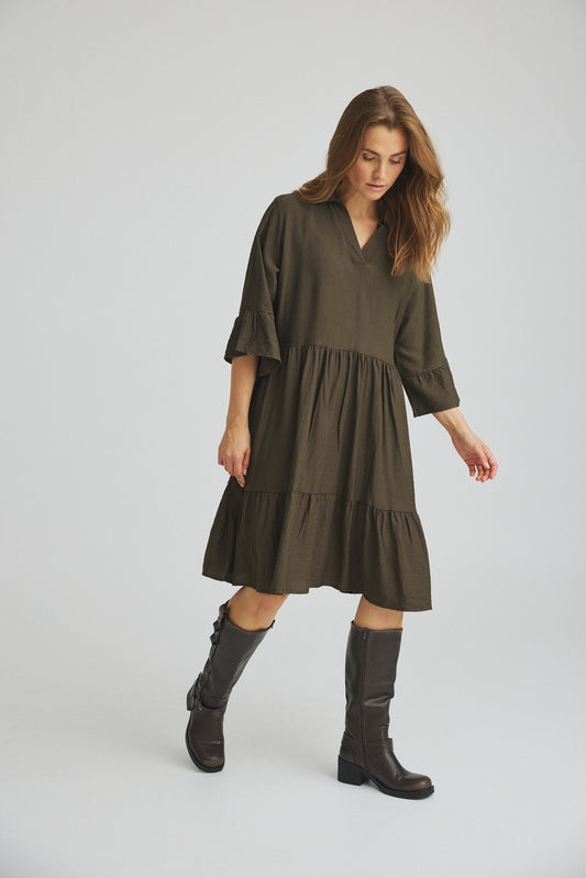 LUXZUZ // ONE TWO Walborg Dress Dress 633 Army