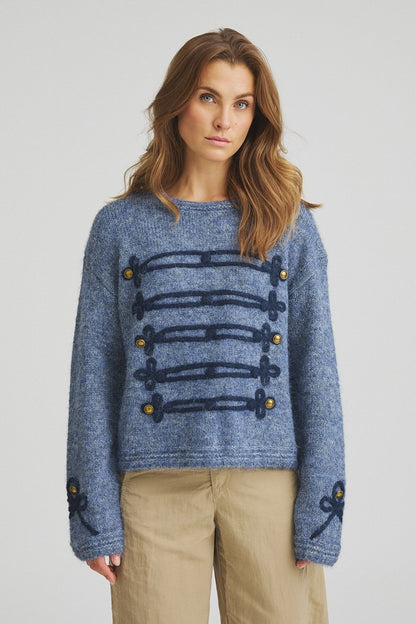 LUXZUZ // ONE TWO Zarina Knit Knit 522 Denim blue