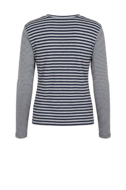 LUXZUZ // ONE TWO Zegzag Stripe T-shirt T-Shirt 577 Night Blue