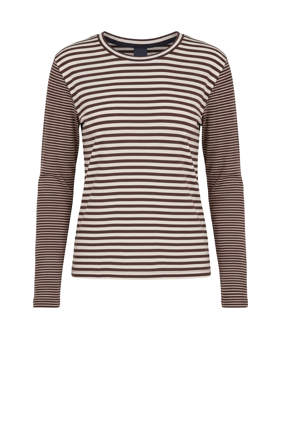 LUXZUZ // ONE TWO Zegzag Stripe T-shirt T-Shirt 785 Luggage Brown