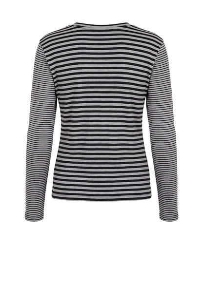 LUXZUZ // ONE TWO Zegzag Stripe T-shirt T-Shirt 999 Black